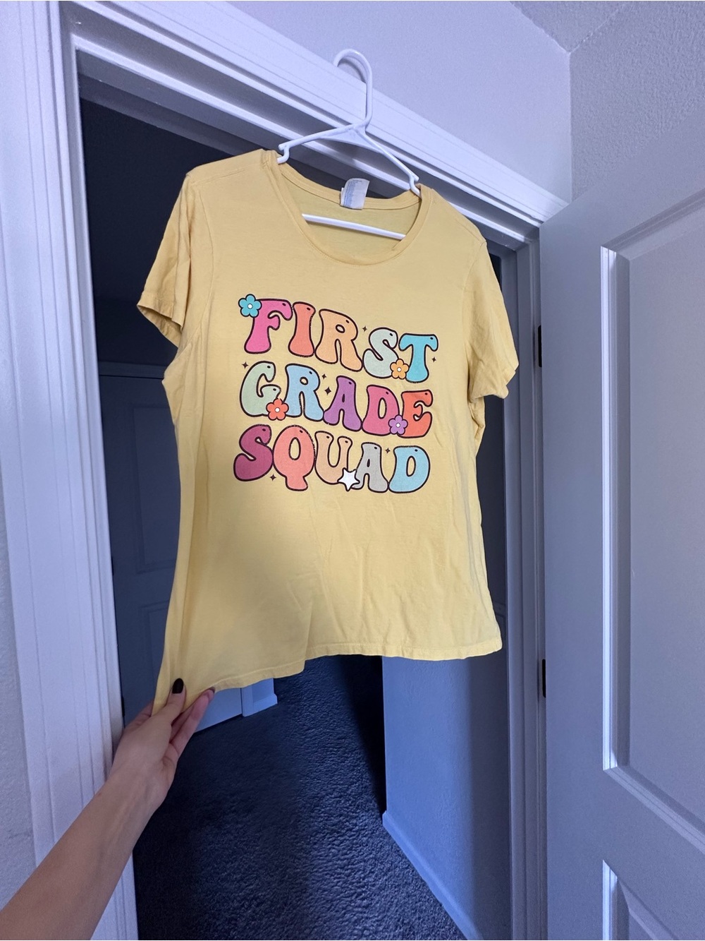 First Grade Squad Women’s Yellow Graphic Tee